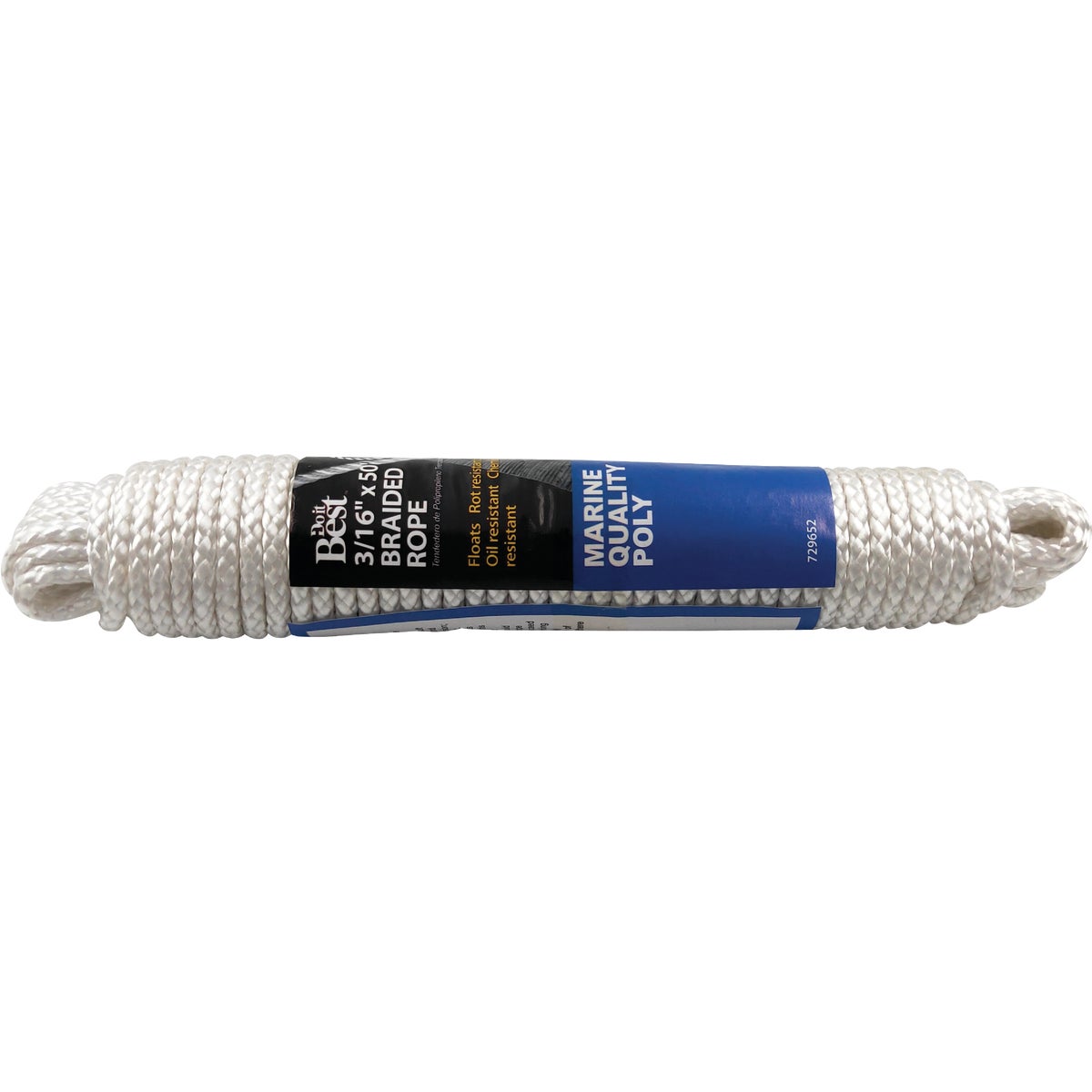3/16X50'WHT POLYBRD ROPE - 729652 by Do it Best