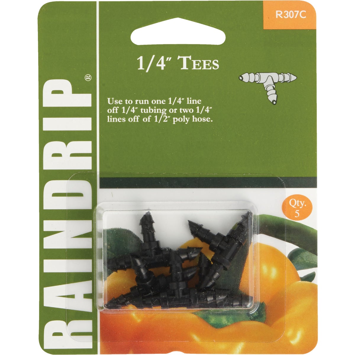 1/4" DOUBLE BARBED TEES - R307CT by Raindrip Inc