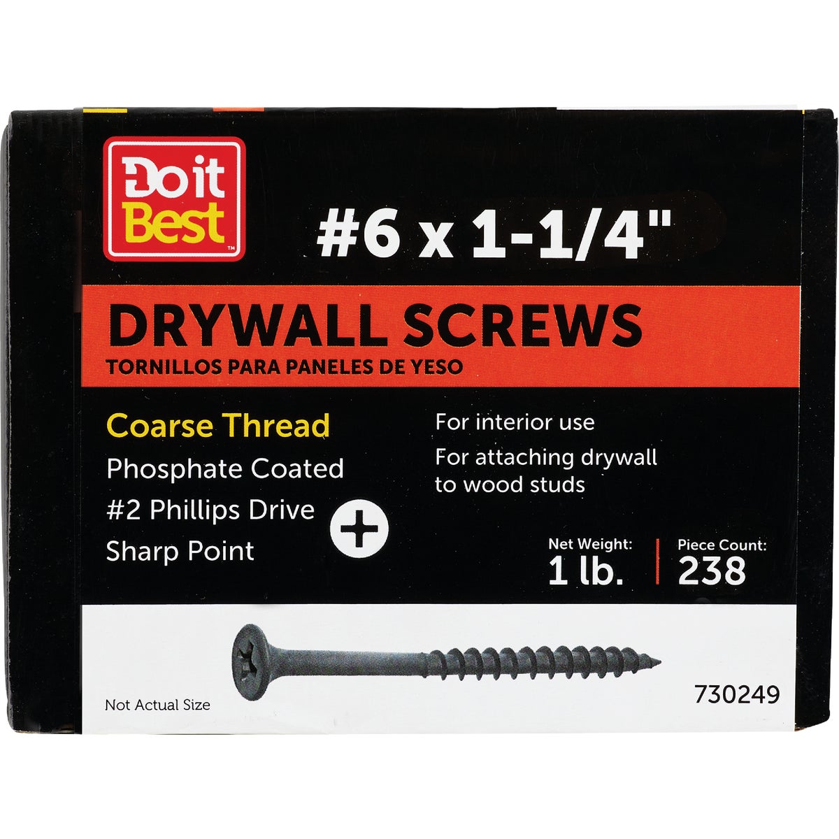 1LB 6X1-1/4DRYWALL SCREW - 730249 by Primesource