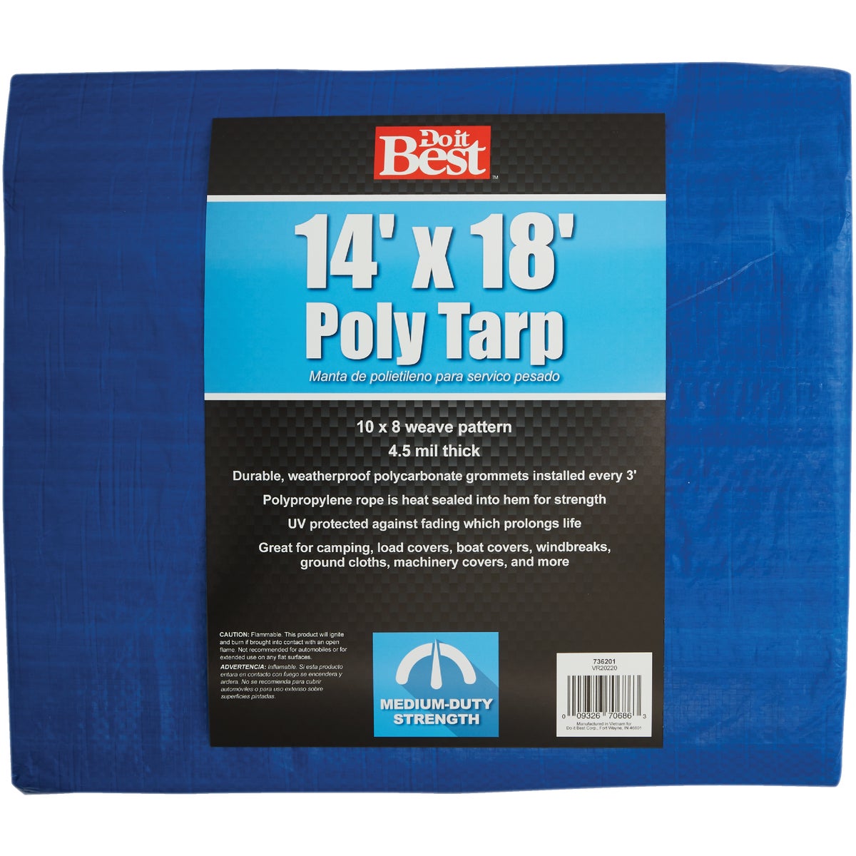 14X18 BLUE MED DUTY TARP - 736201 by Do it Best