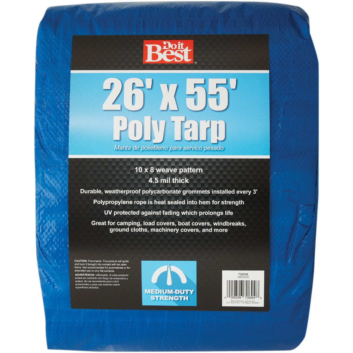 26X55 BLUE MED DUTY TARP - 736236 by Do it Best