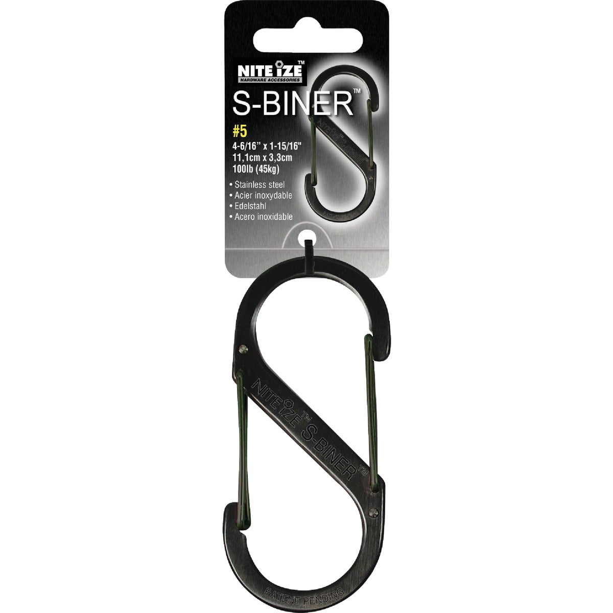 BLACK SIZE 2 S-BINER - SB2-03-01 by Nite Ize   Rcp