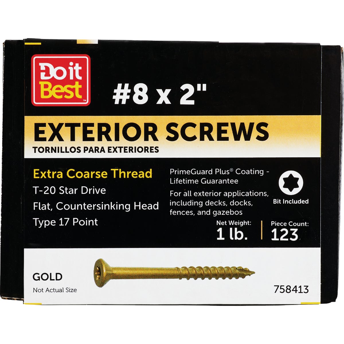 1LB 6X2 STAR EXT SCREW - 758413 by Primesource