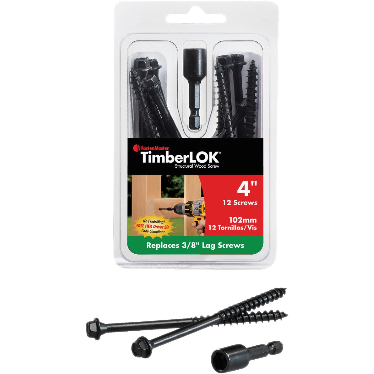 12PC 4" TIMBERLOK SCREW - FMTLOK04-12 by Fastenmaster Omg