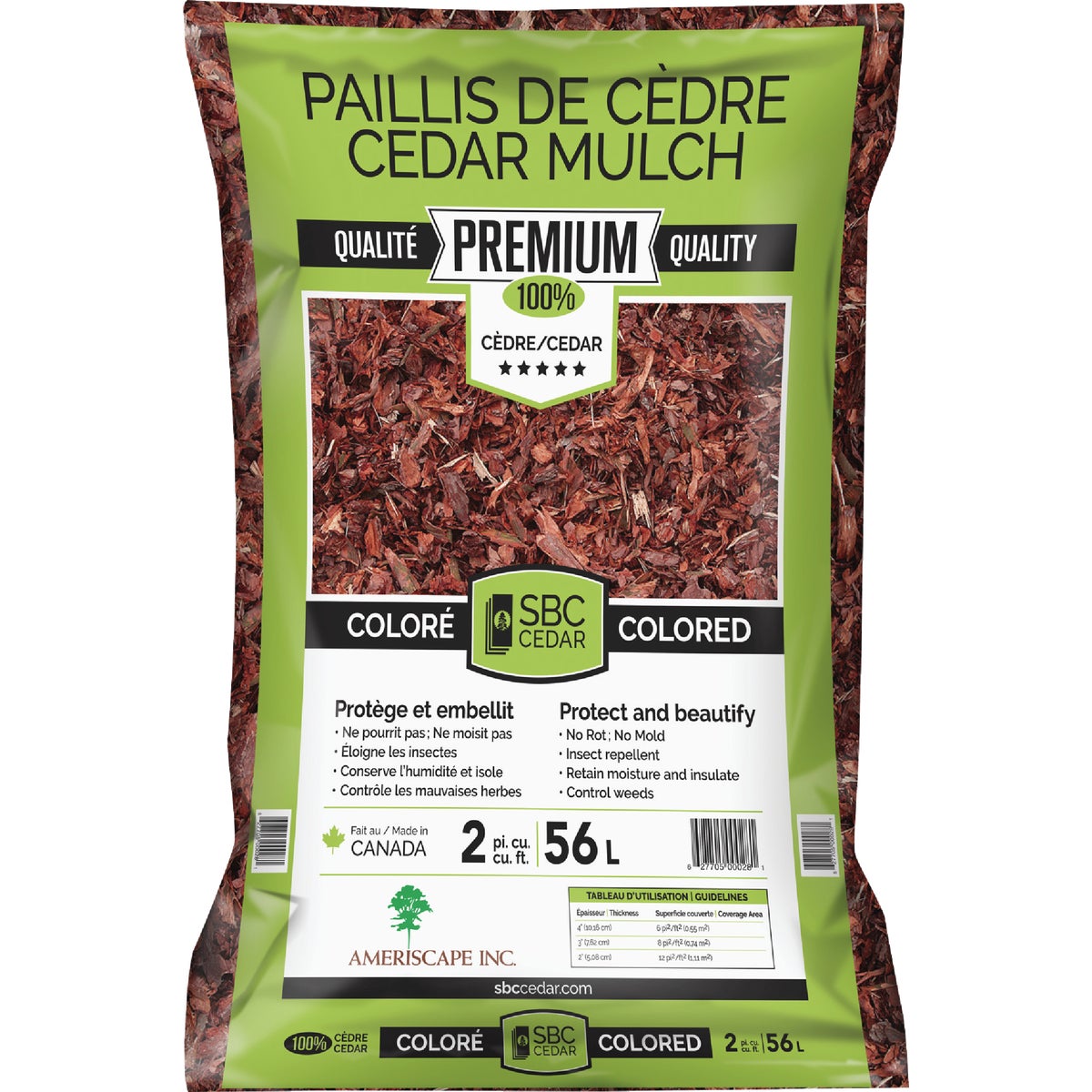 2CU FT RED CEDAR MULCH - 55554 by Ameriscape Inc