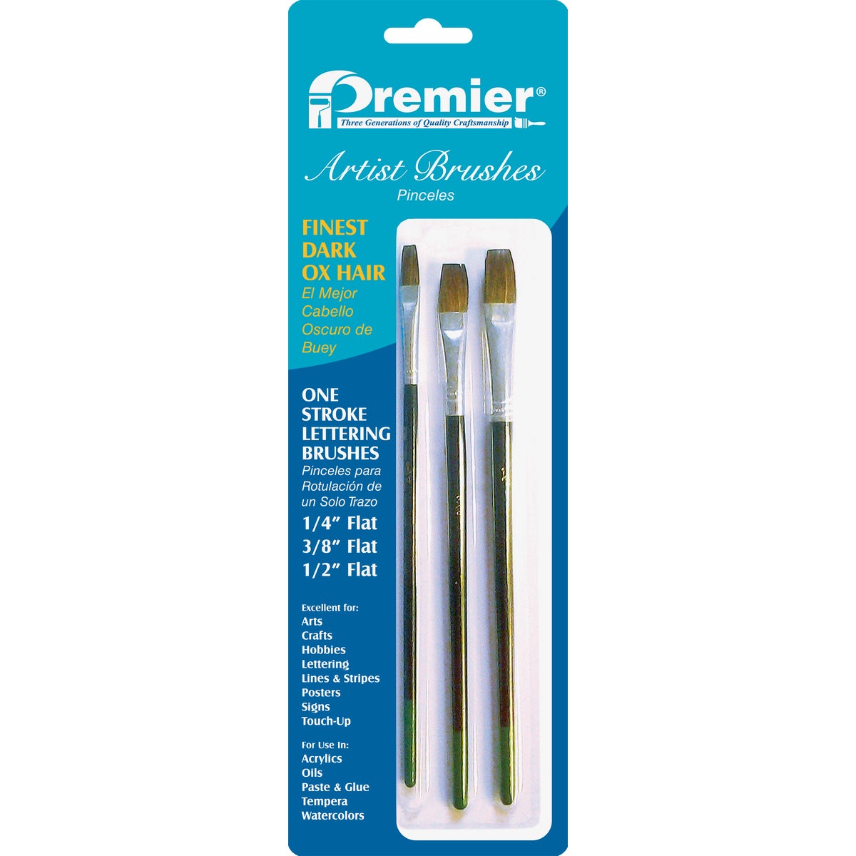 3PC OX HAIR ART BRUSH - AR10106 by Premier Paint Roller