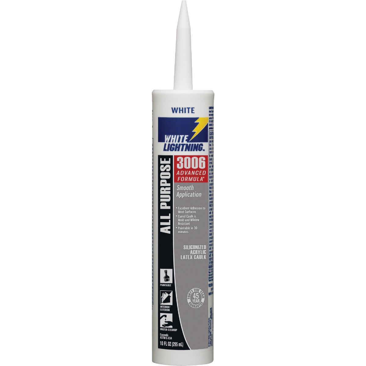 10OZ WHT LATEX CAULK - 30060 by White Lightning Prod
