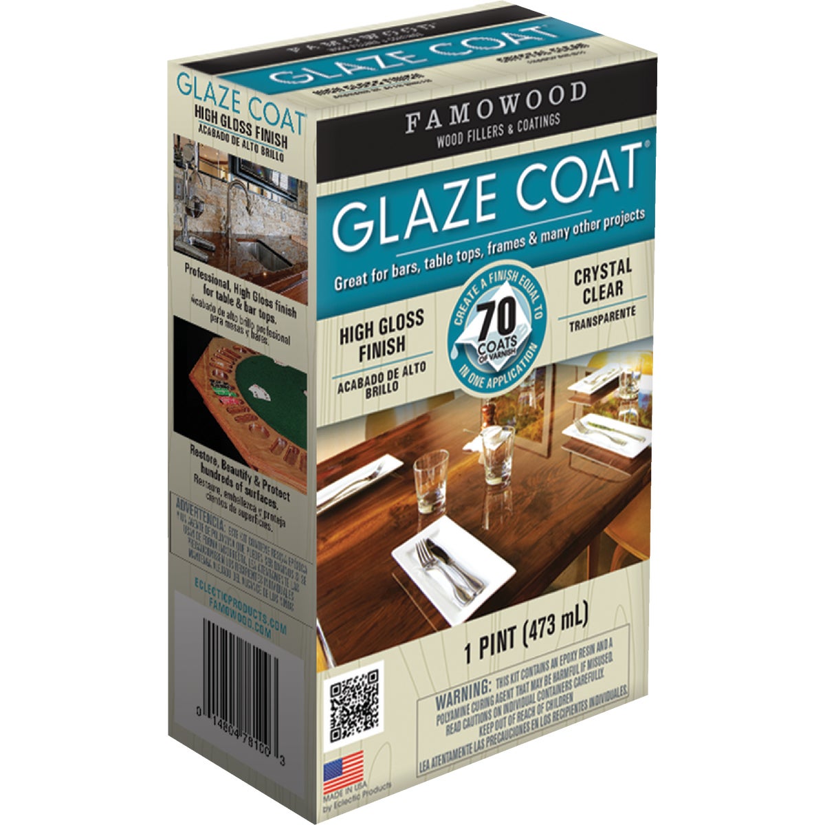 16OZ CLR POUR-ON COATING - 5050060 by Eclectic Prod Inc