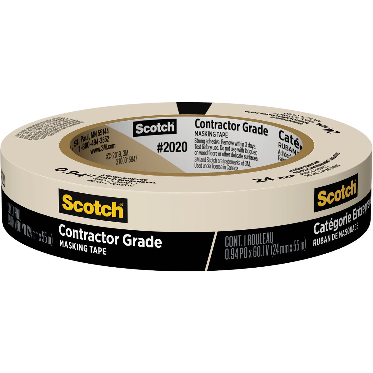 1" BEIGE MASKING TAPE - 2020-1A by 3m Co