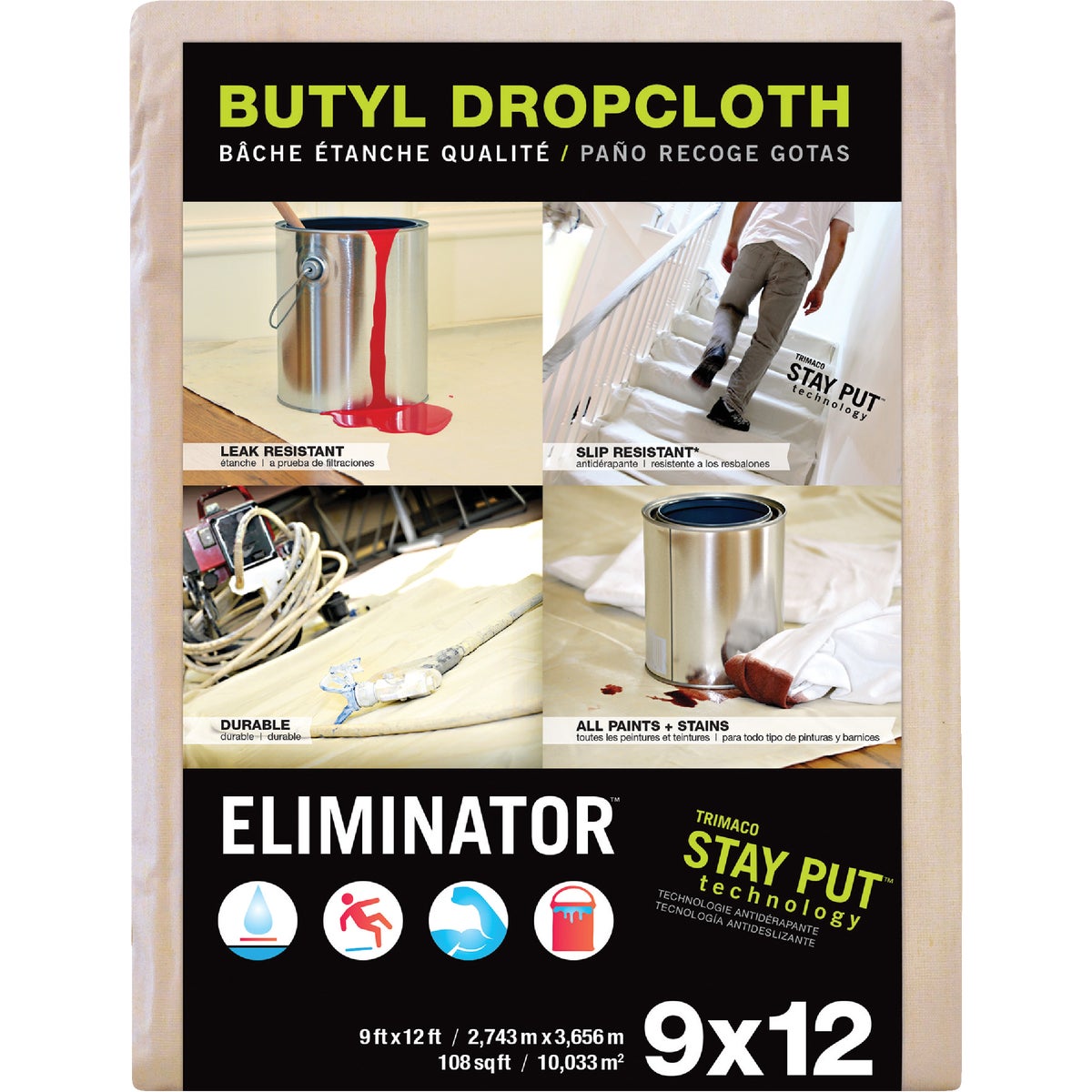 9X12 BUTYL DROP CLOTH - 80321 by Trimaco L L C