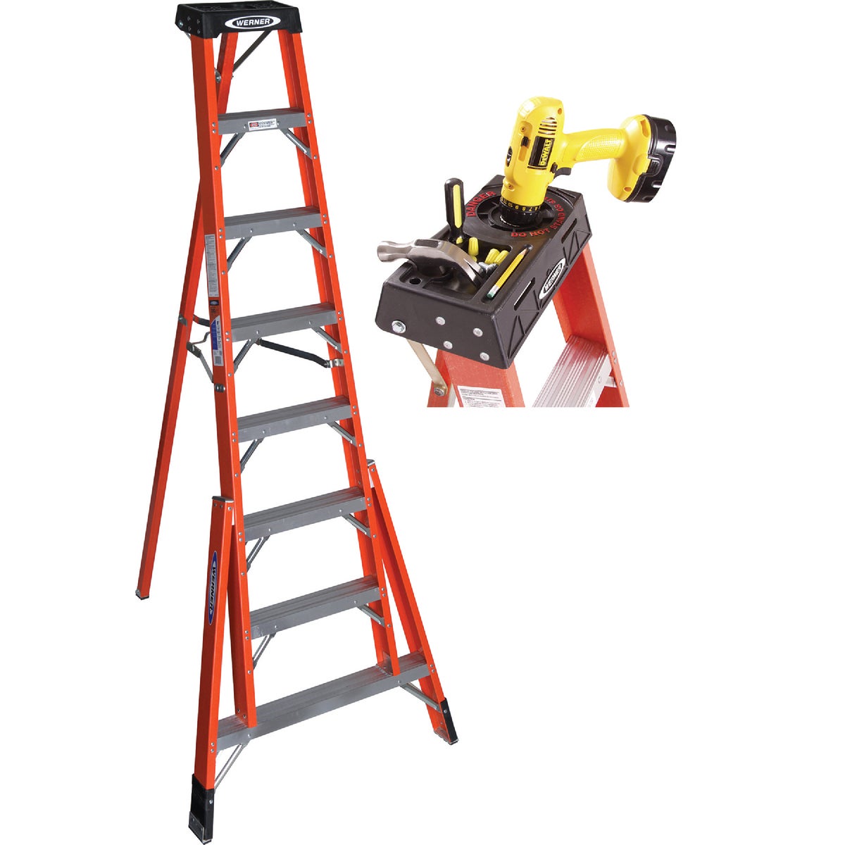 8' FBGL TRIPOD LADDER - FTP6208 by Werner Ladder