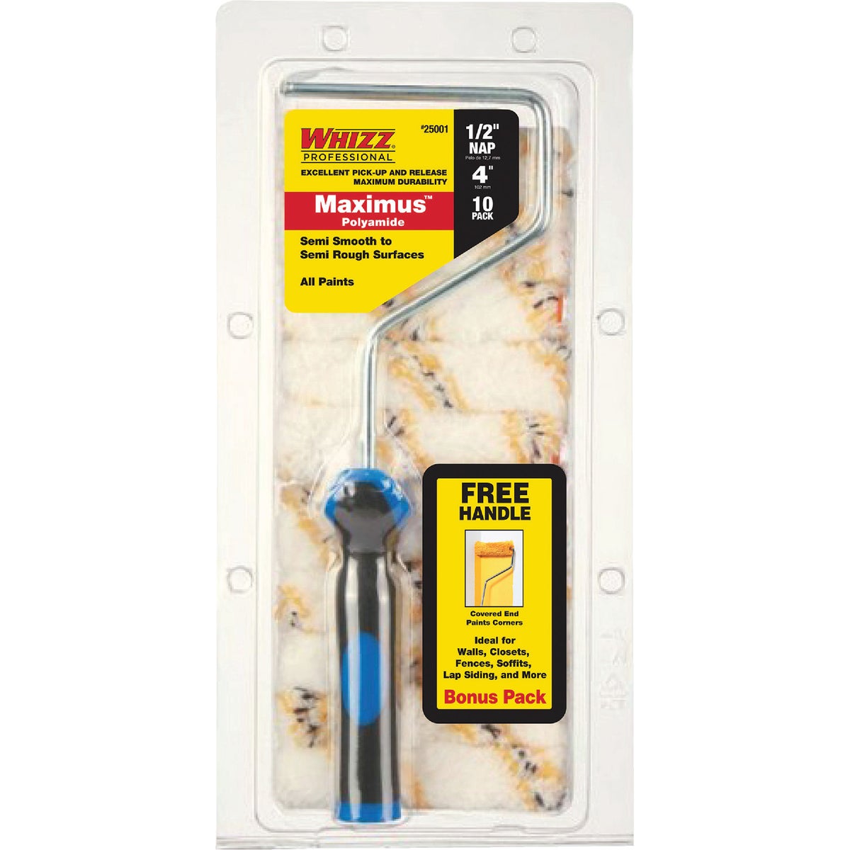 10PK 4" REPLCMNT COVERS - 25001 by Whizz Roller System