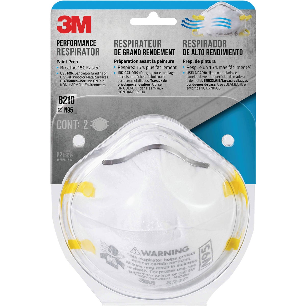 2PK SANDING RESPIRATOR - 8210PA1-A by 3m Co