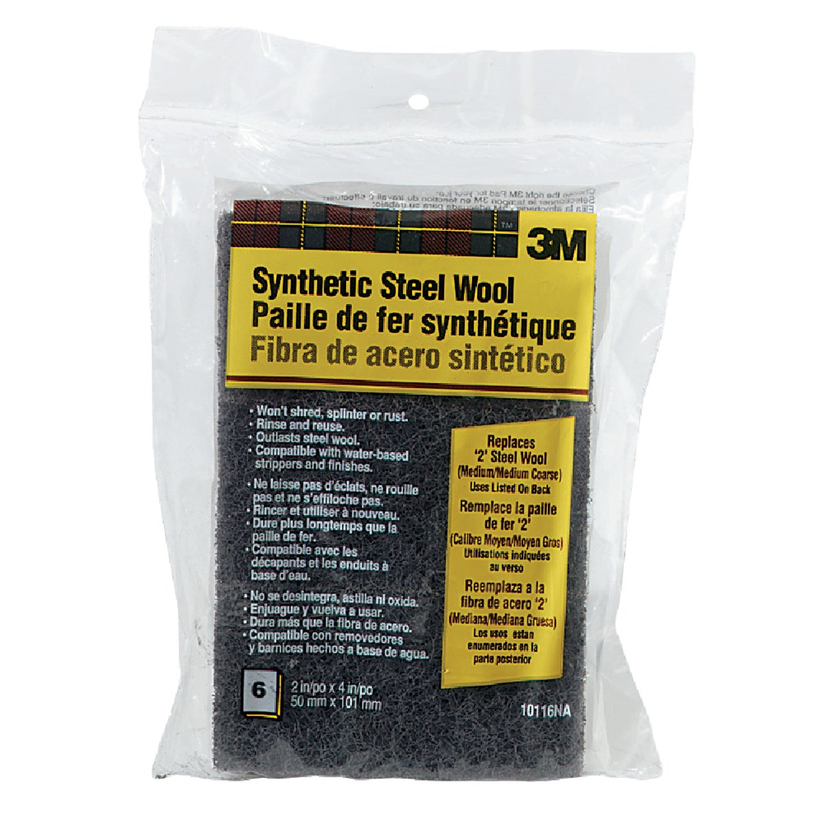 3M #2 SYNTHETIC STEEL WOOL 10116NA