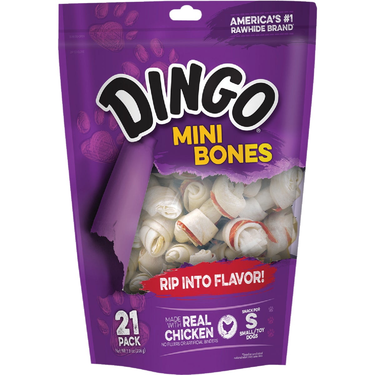 21PK MINI DINGO BONE - 95001 by United Pet Group
