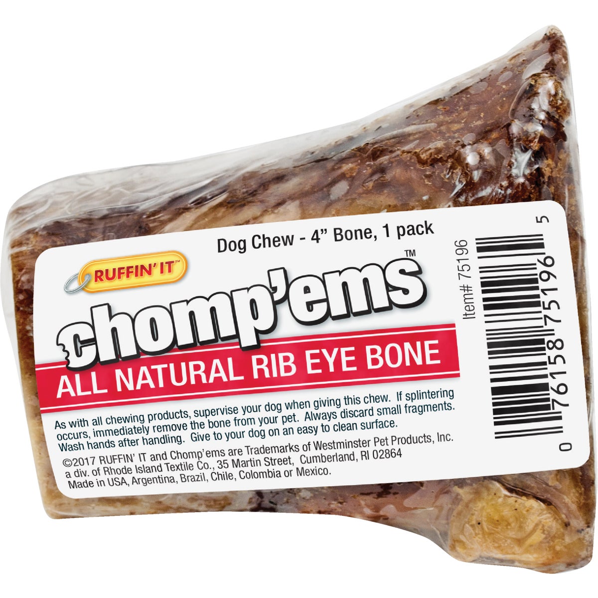 4" SMOKE BEEFY BONE - 75196 by Westminster Pet