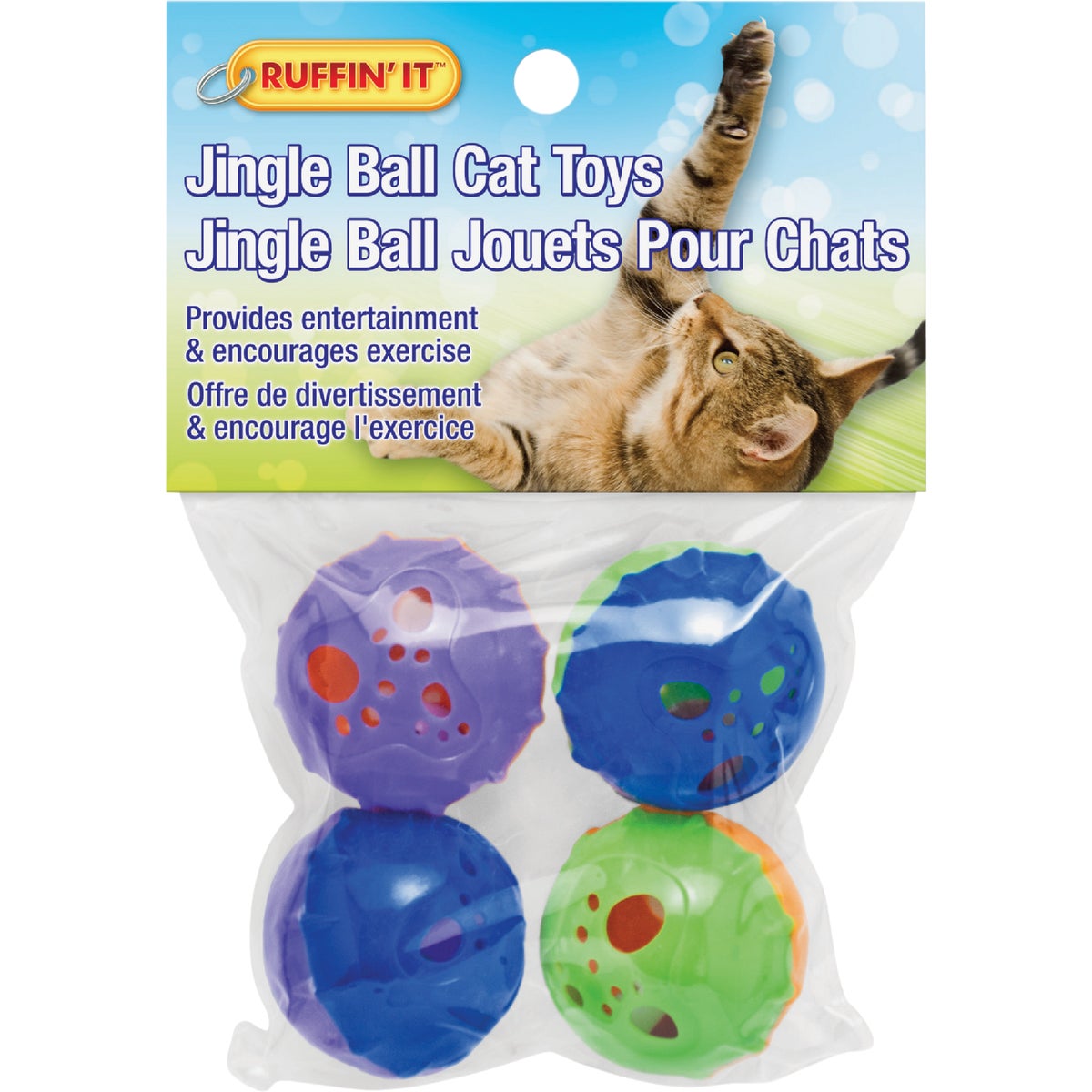 4PK RAINBW BALLS CAT TOY - 32055 by Westminster Pet