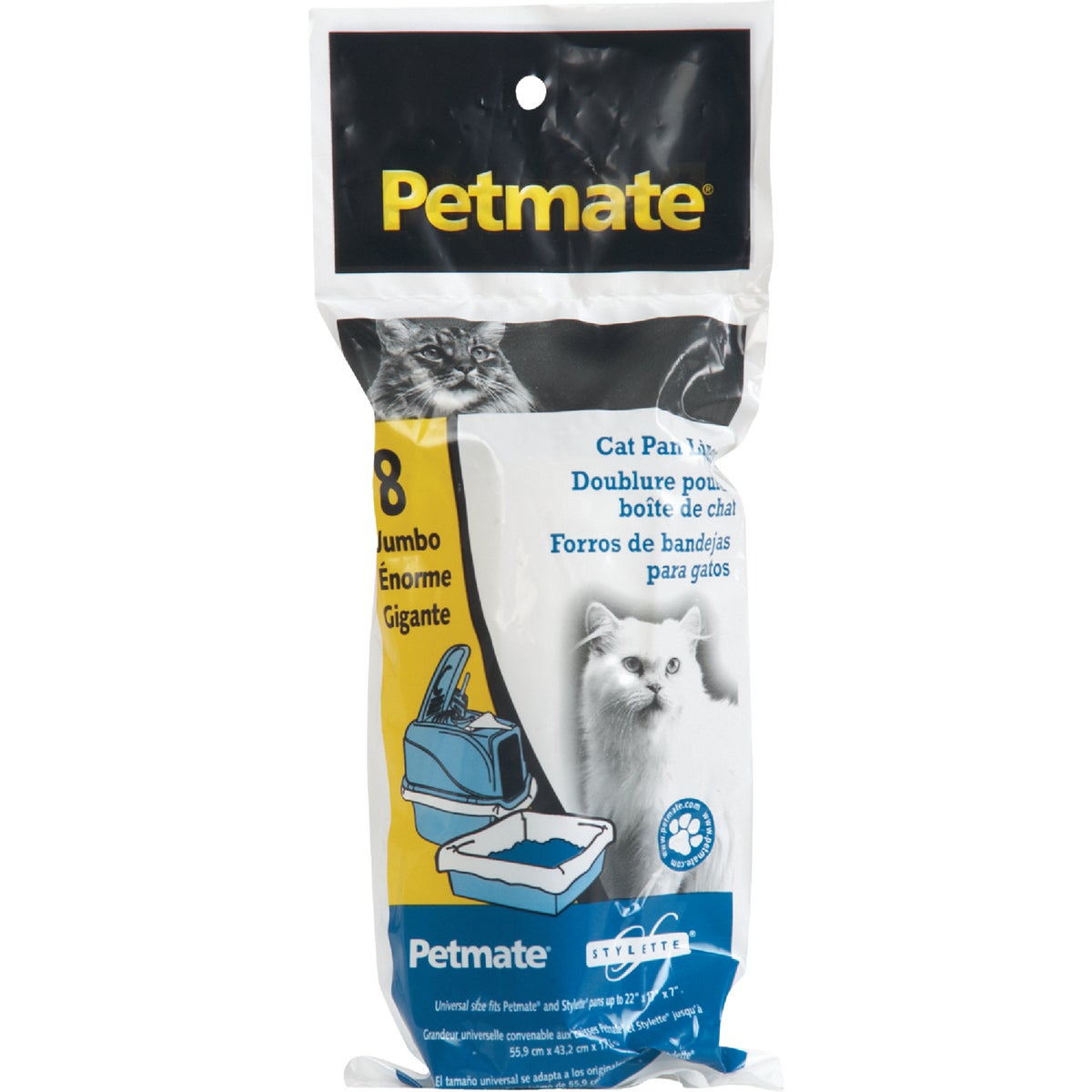 8CT JUMBO LTTR PAN LINER - 29004 by Petmate Doskocil