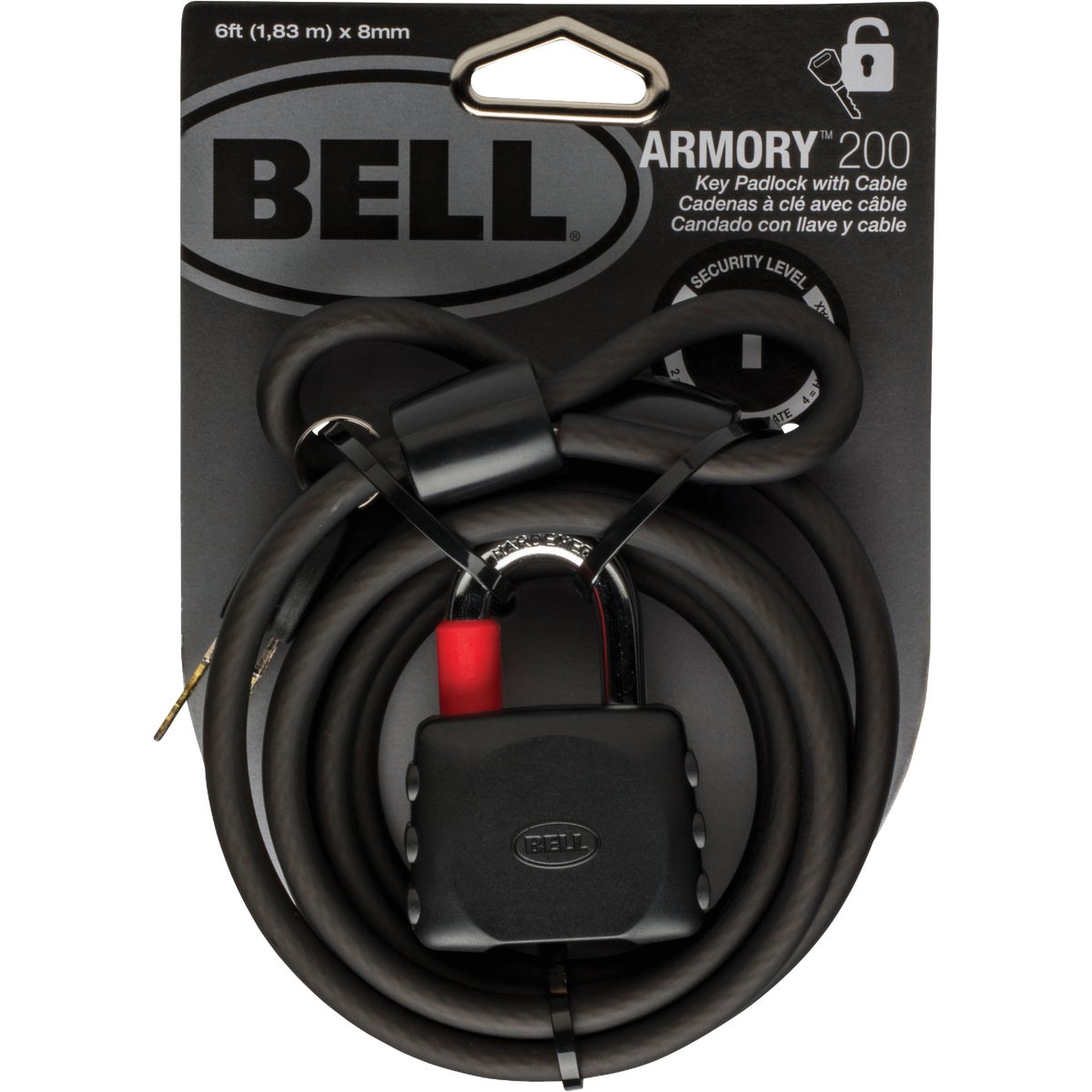 6' KEY N GO CABLE LOCK - 7015774 by Bell Sports