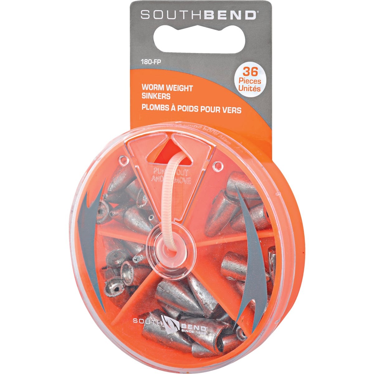 ASSORTED WORM SINKERS - 180-FP by South Bend Sptg Good