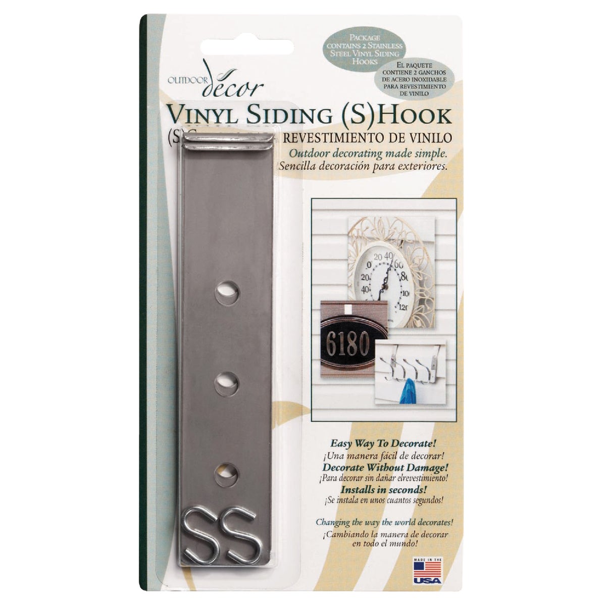 Christmas Mountain 2PK VINYL SIDING S HOOK VSH06