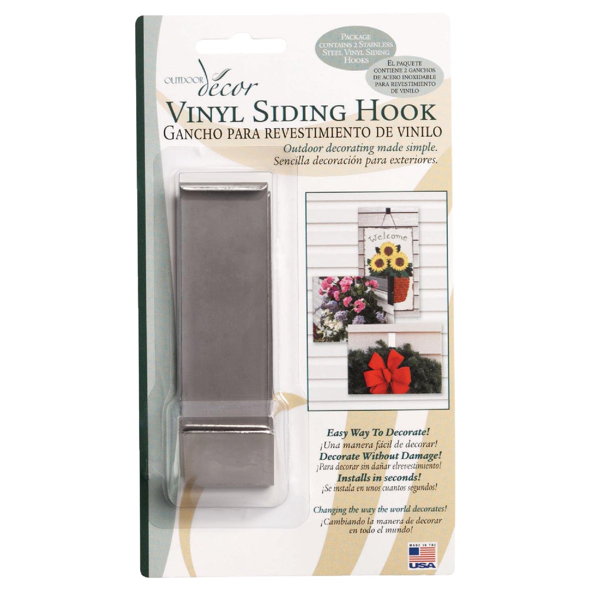 Christmas Mountain 2PK VINYL SIDING HOOK VSH05