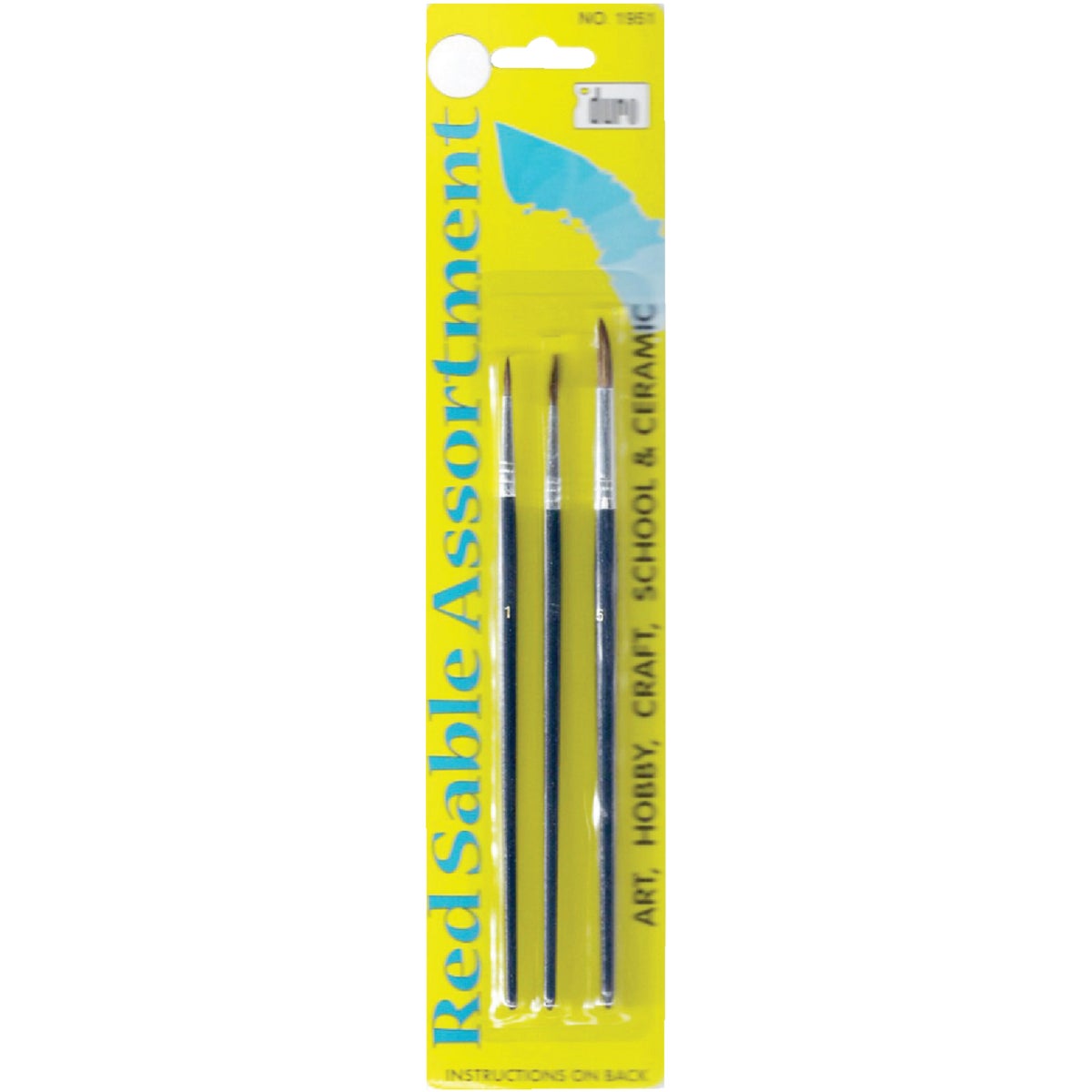 3PC RED SABLE BRUSH - 1951 by Duro Art Ind Inc