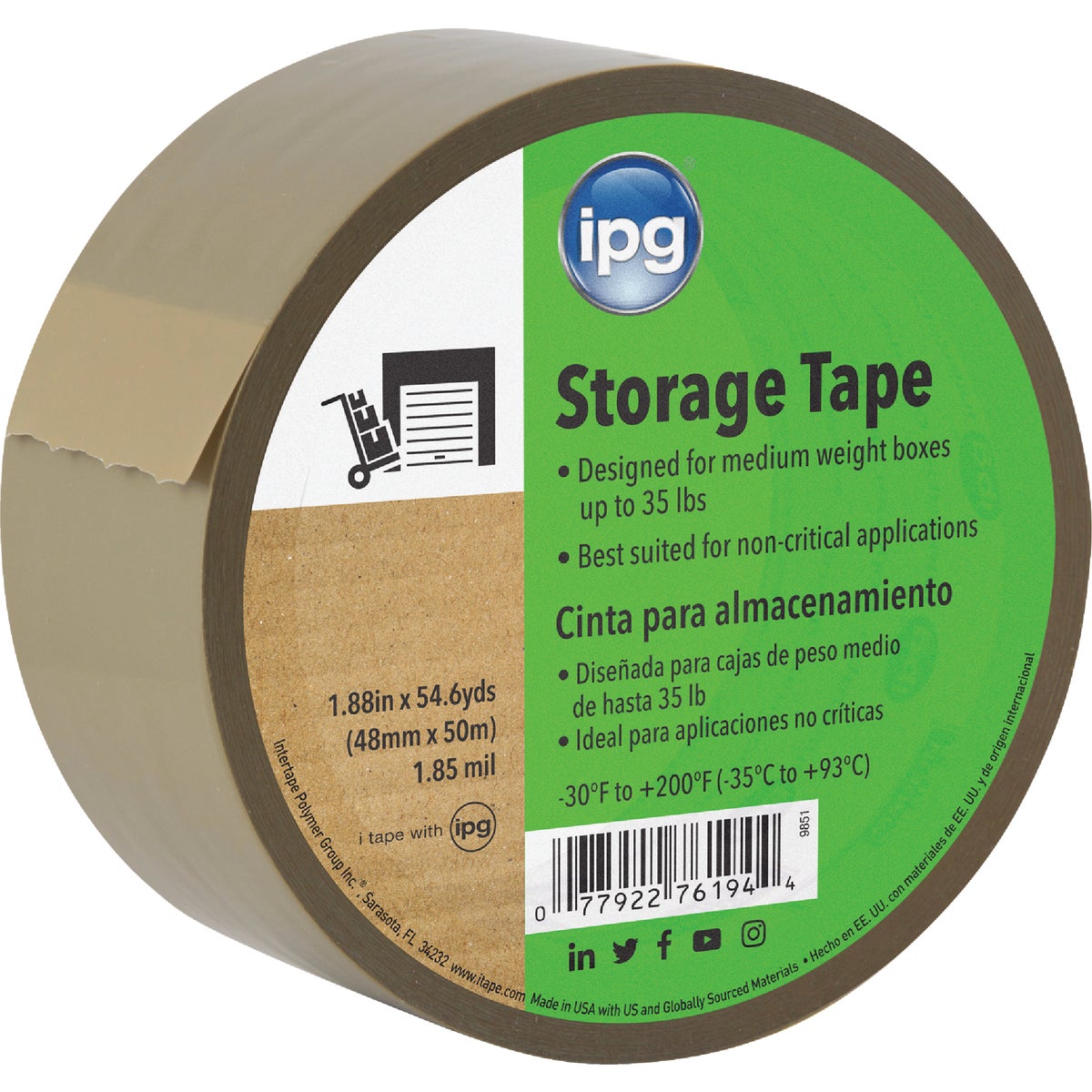 1.9"X55YD TAN TAPE - 971677 by Intertape Polymer