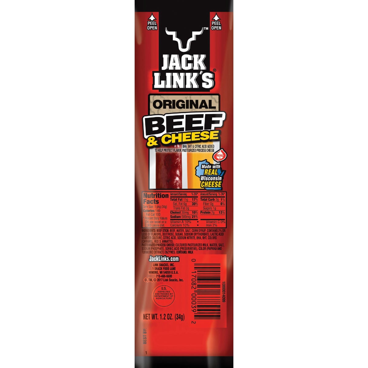 1.2OZ BF&CHS SNACK PACK - 01039 by Jack Links