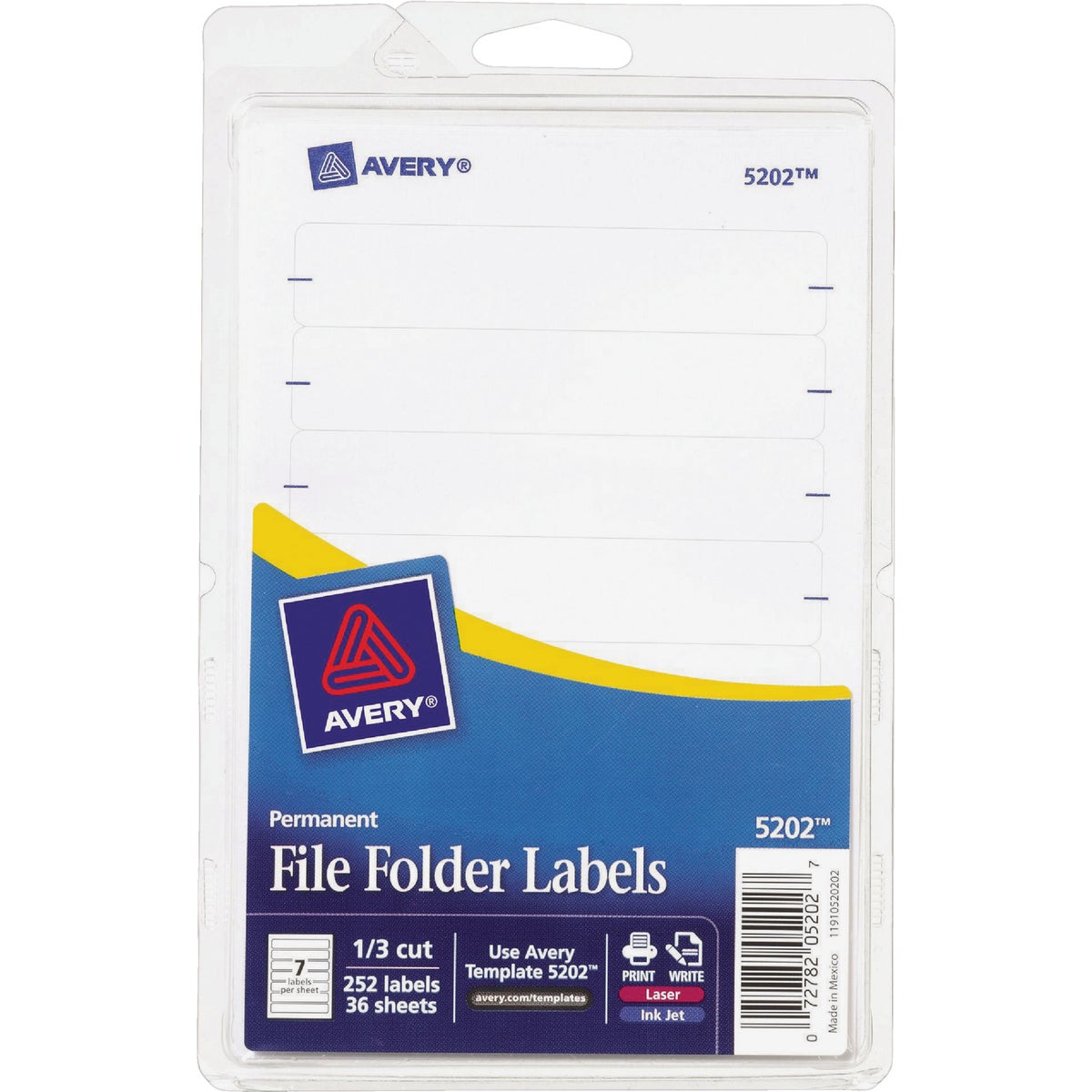 Avery Dennison 252PK WHT FILING LABEL 5202