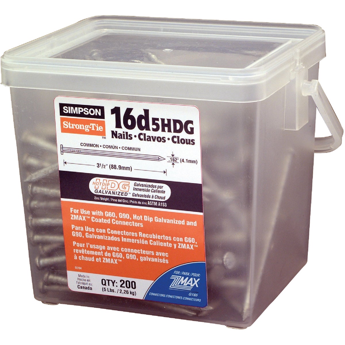 5LB 16D HDG COMMON NAILS - 16D5HDG by Simpson Strong Tie