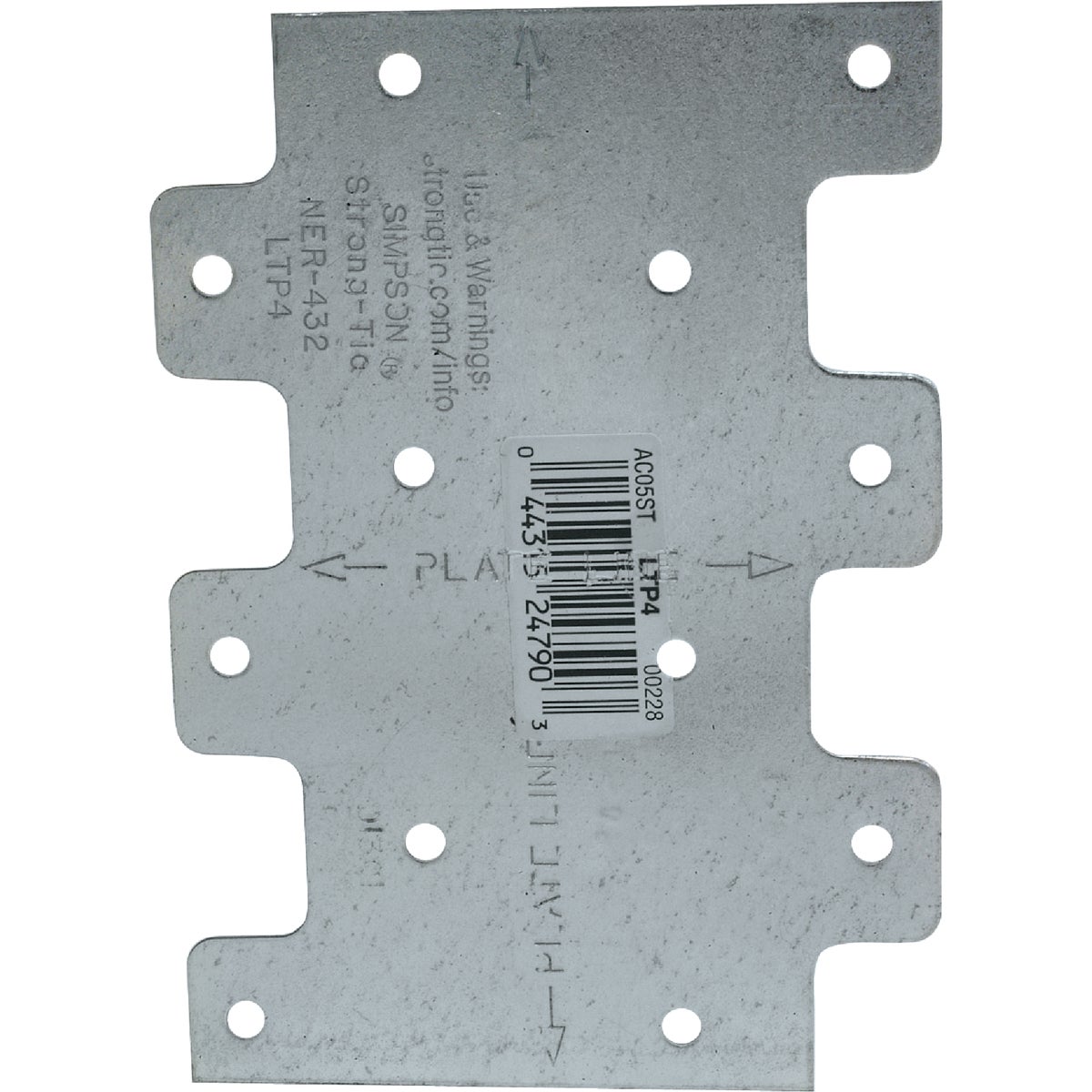 LATERAL TIE PLATE - LTP4 by Simpson Strong Tie