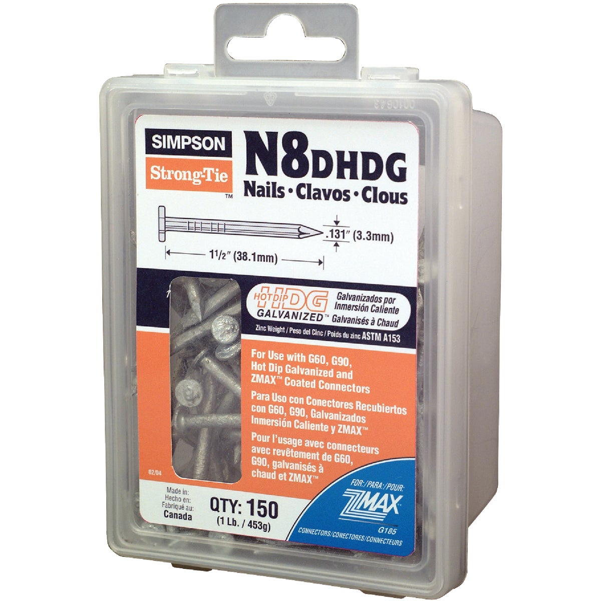 1LB 8DX1-1/2" HDG NAILS - N8DHDG by Simpson Strong Tie