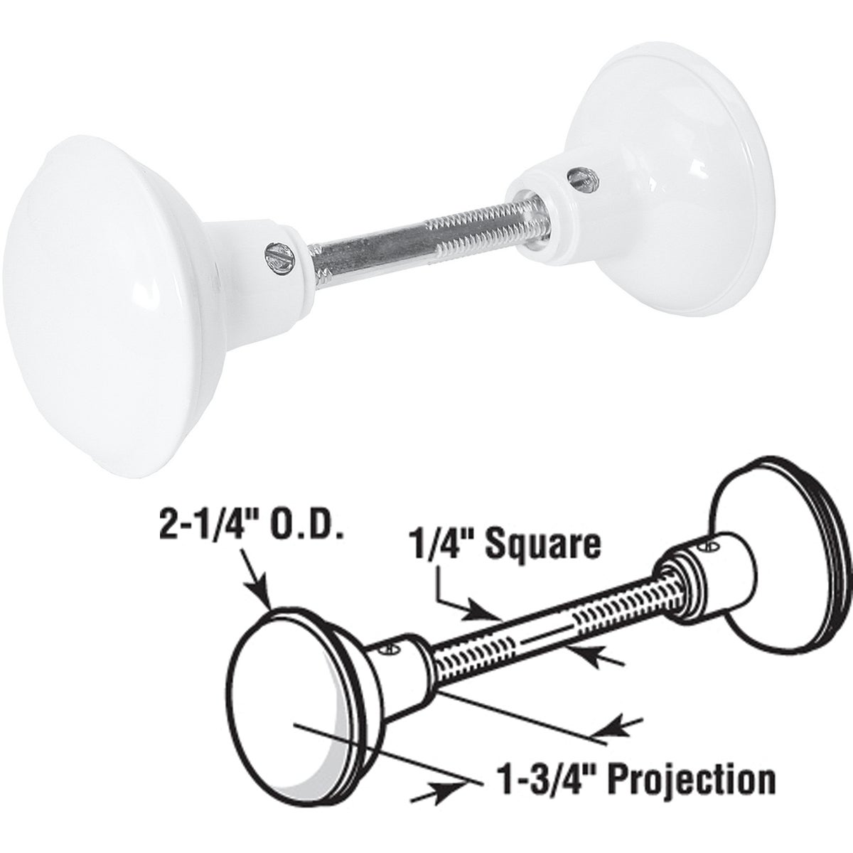 WHT RND DOOR KNOBSET - E 2319 by Prime Line Products
