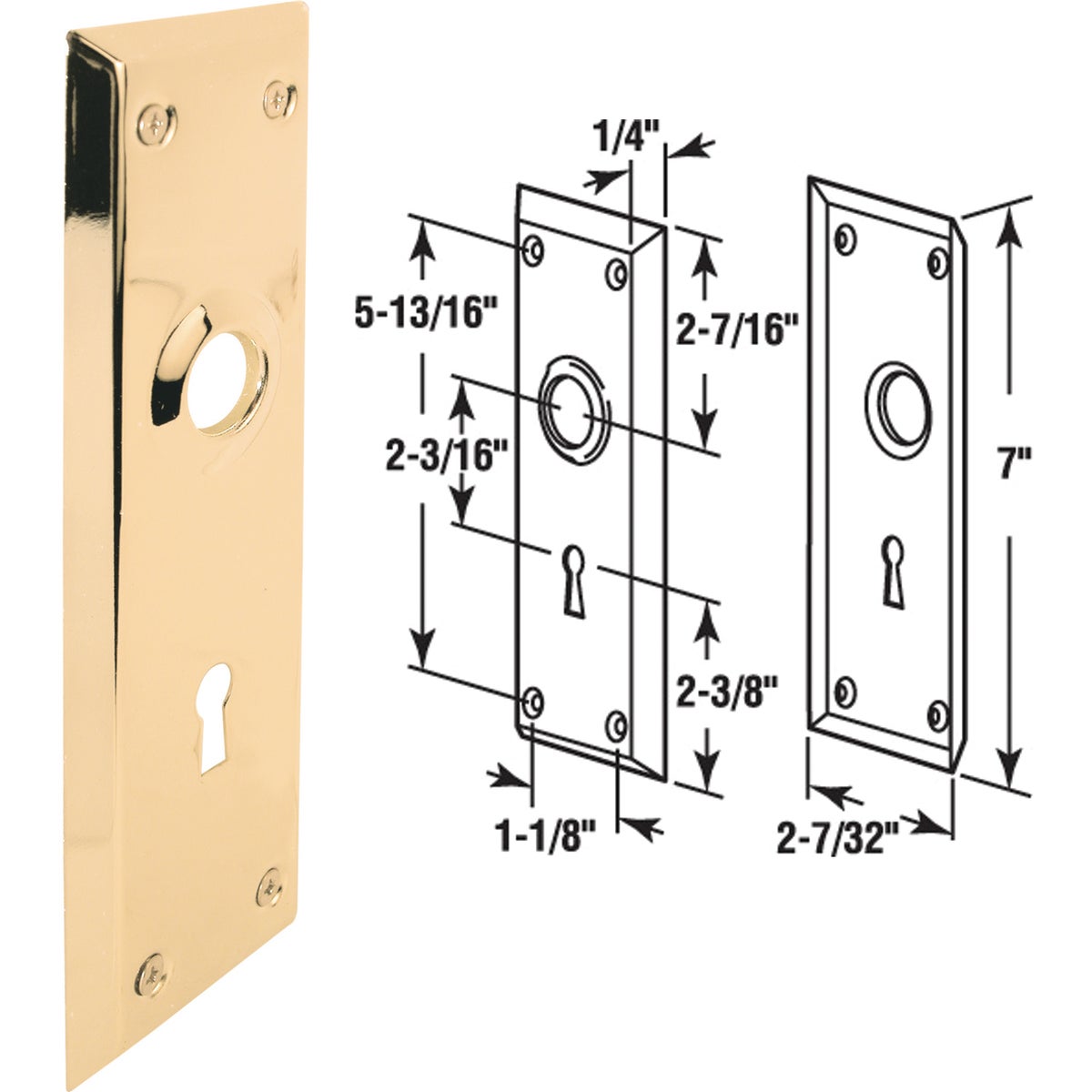 BRS MORTISE TRIM PLATE - E 2295 by Prime Line Products