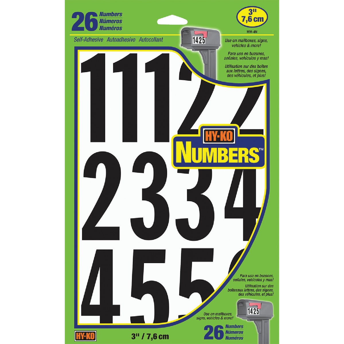 3" ASSORTMENT NUMBERS - MM-4N26 by Hy Ko Prods Co