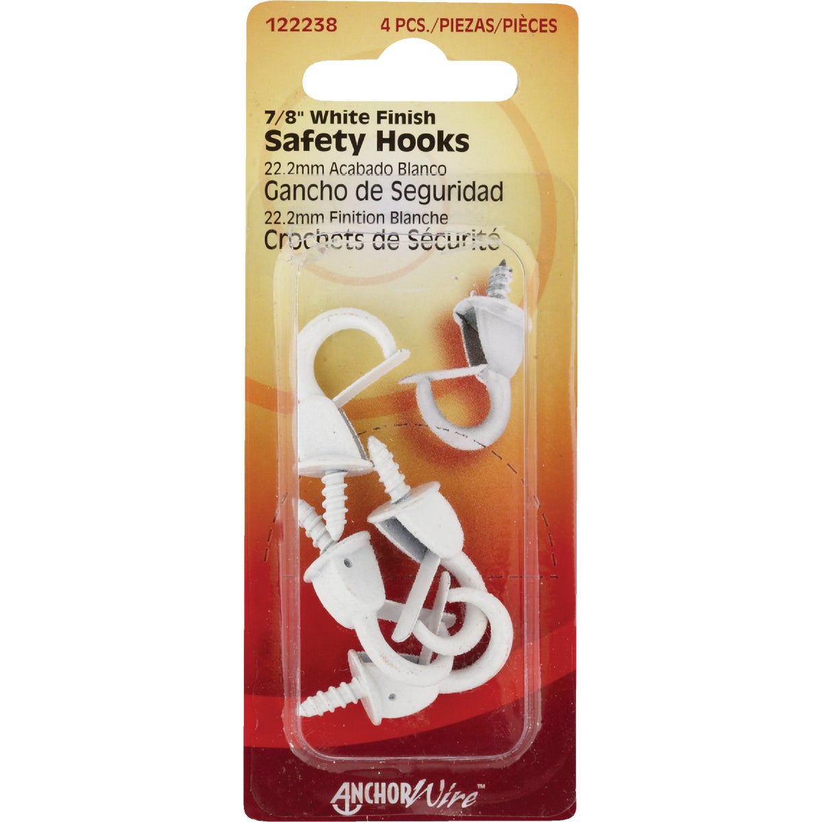 WHITE SAFETY HOOK - 122238 by Hillman Fastener