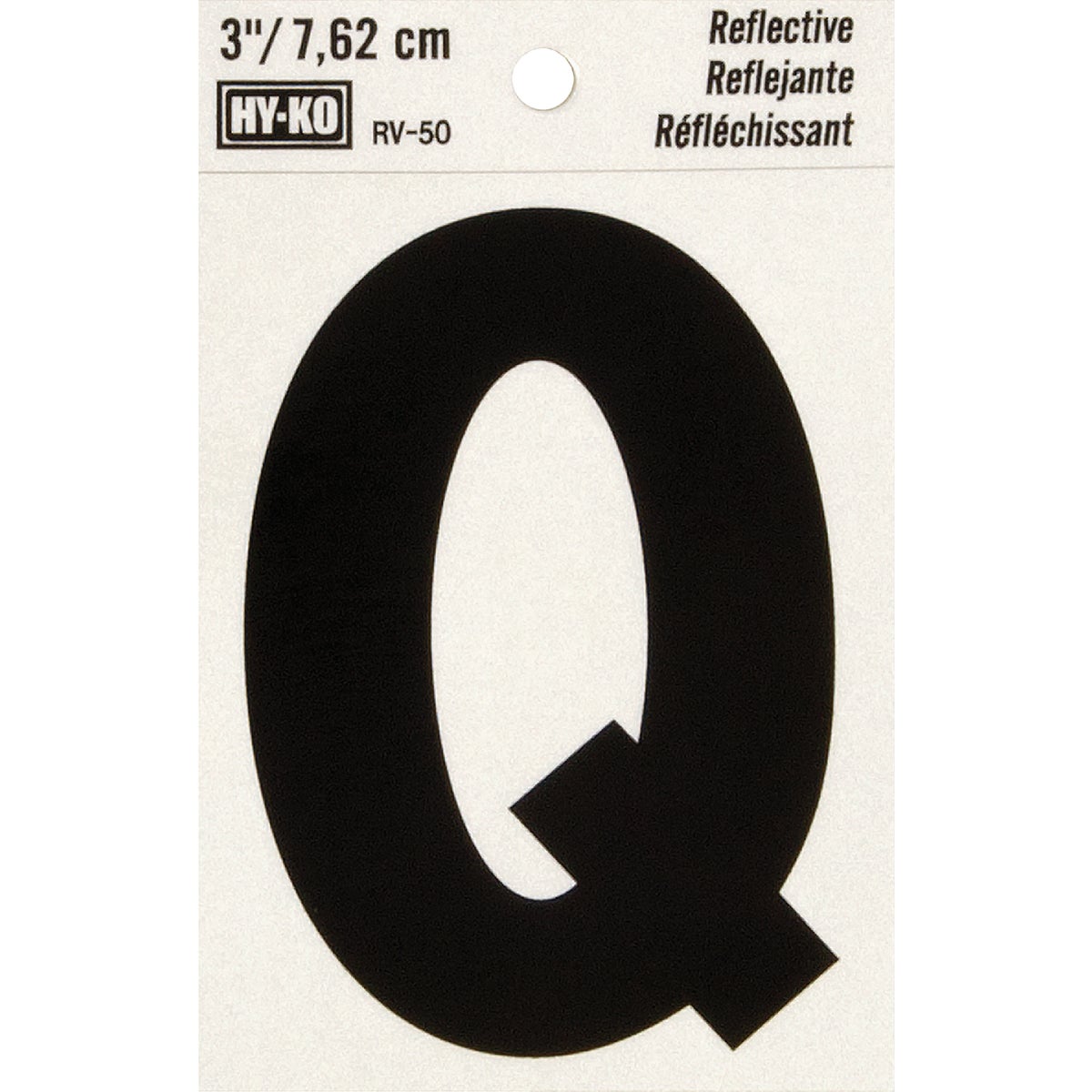 3" REFLECT LETTER Q - RV-50Q by Hy Ko Prods Co