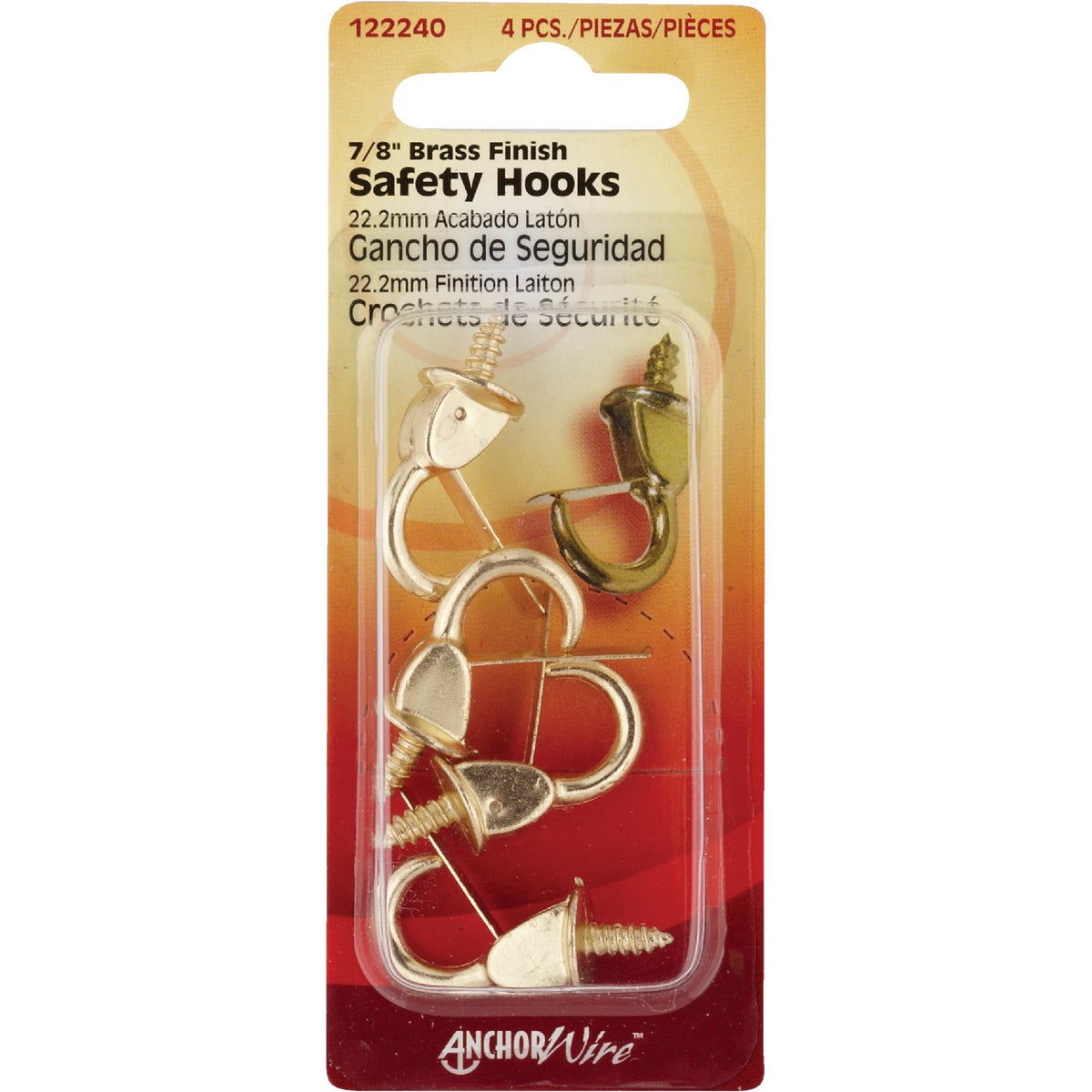 BRASS SAFETY HOOK - 122240 by Hillman Fastener