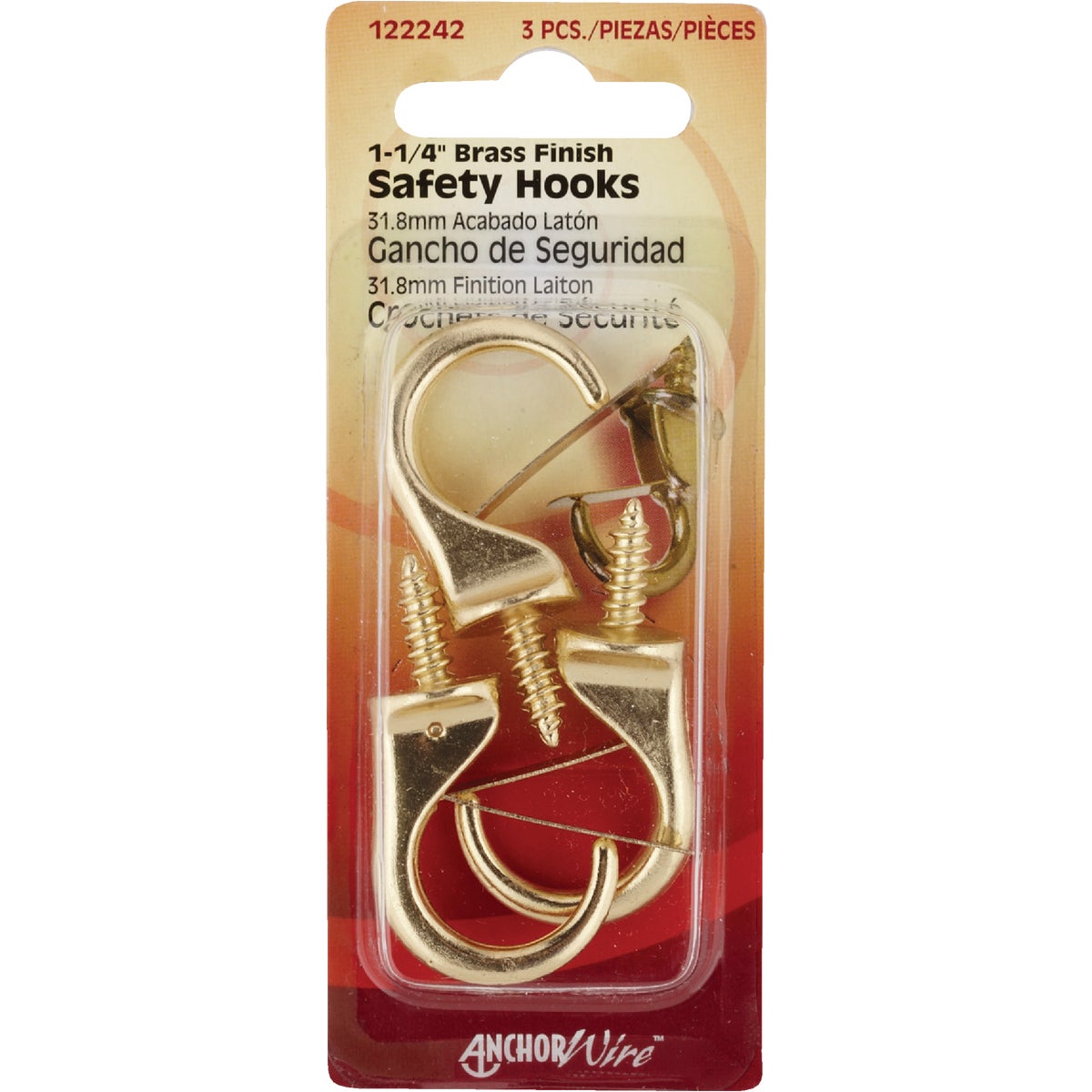 BRASS SAFETY HOOK - 122242 by Hillman Fastener