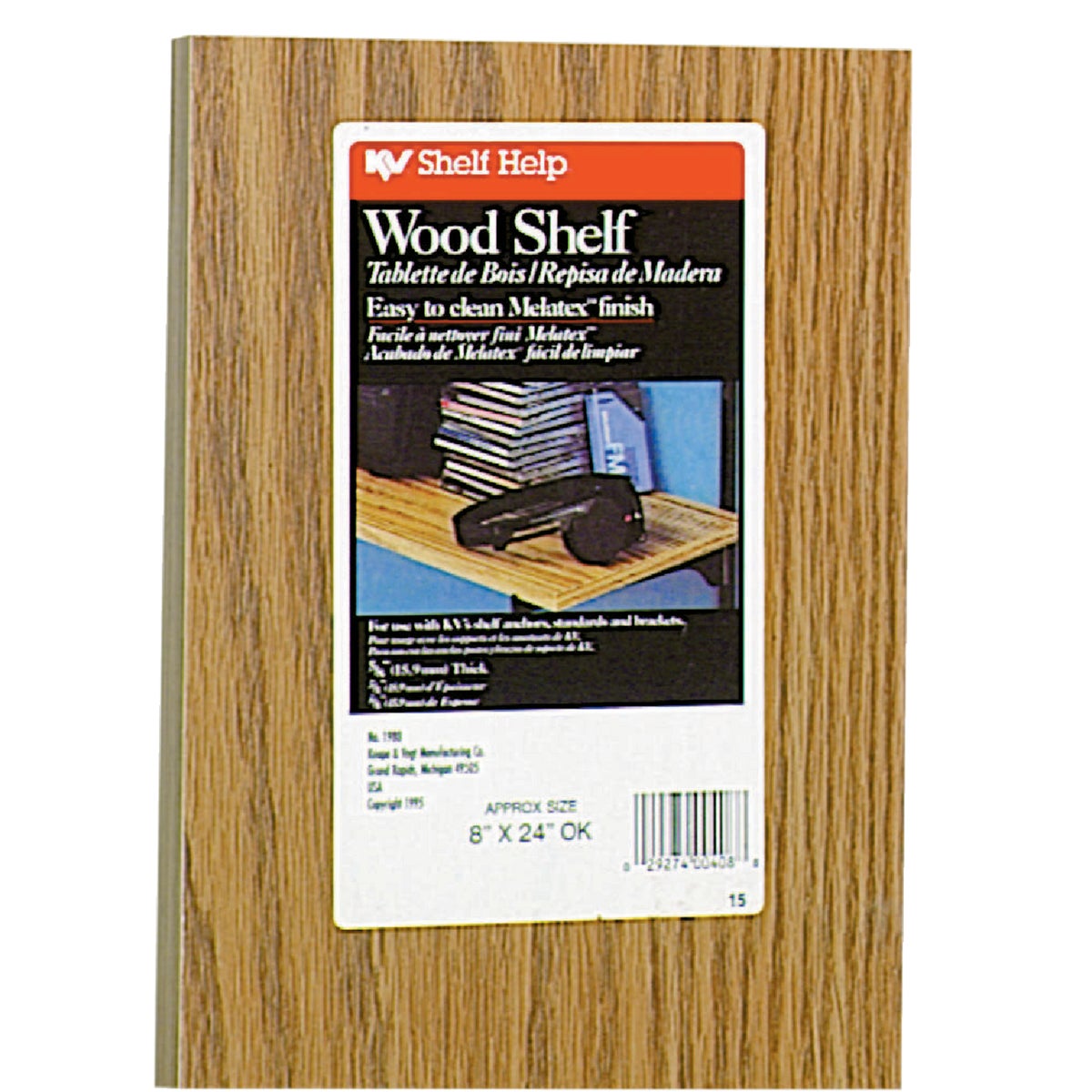 8X24 OAK SHELF - 1980OK by Knape & Vogt Mfg Co