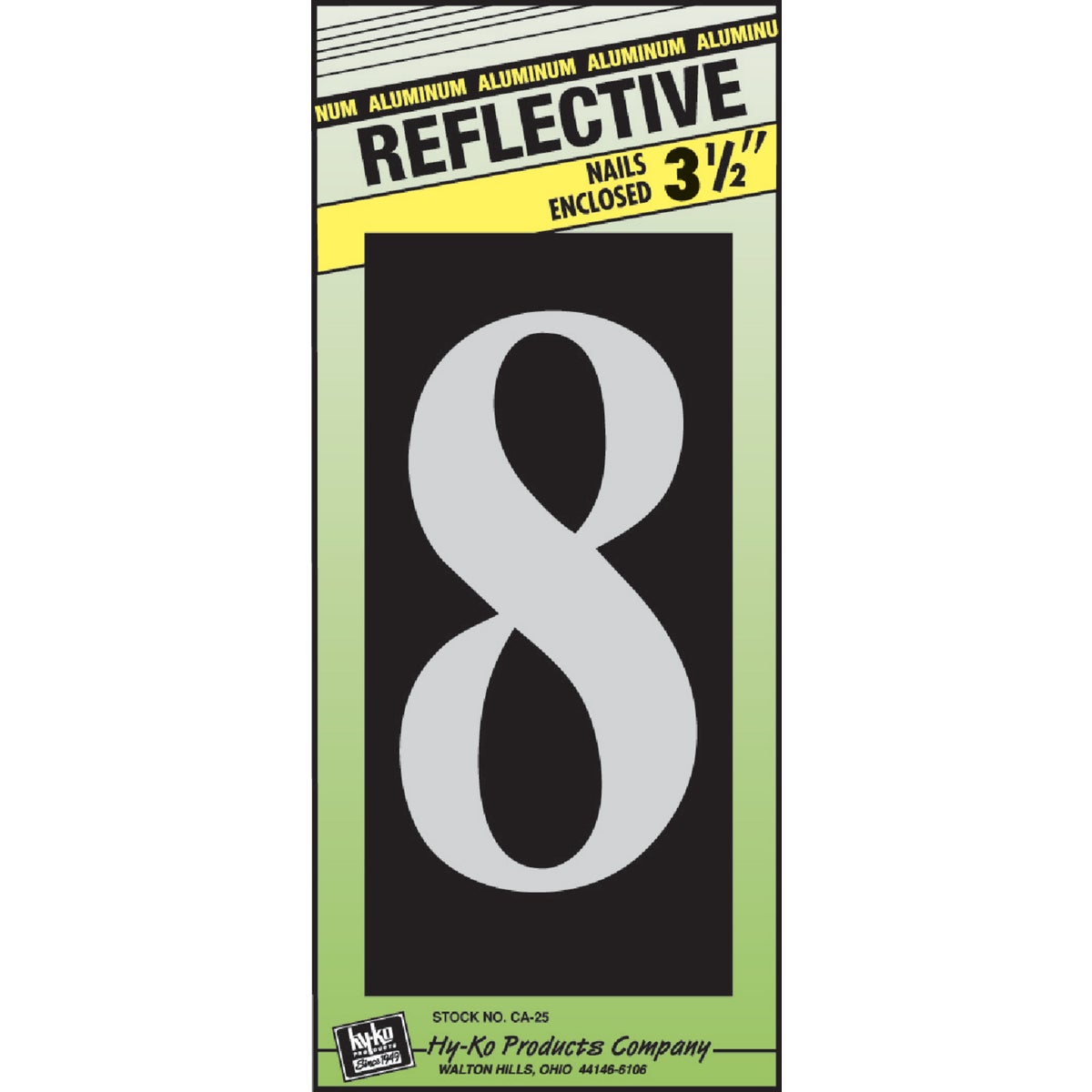 3-1/2" COLONIAL NUMBER 8 - CA-25/8 by Hy Ko Prods Co
