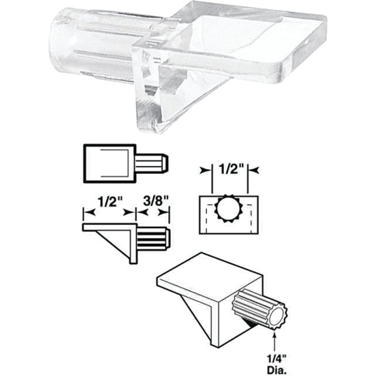 Clear Shelf Support - 242152 by Prime Line Products