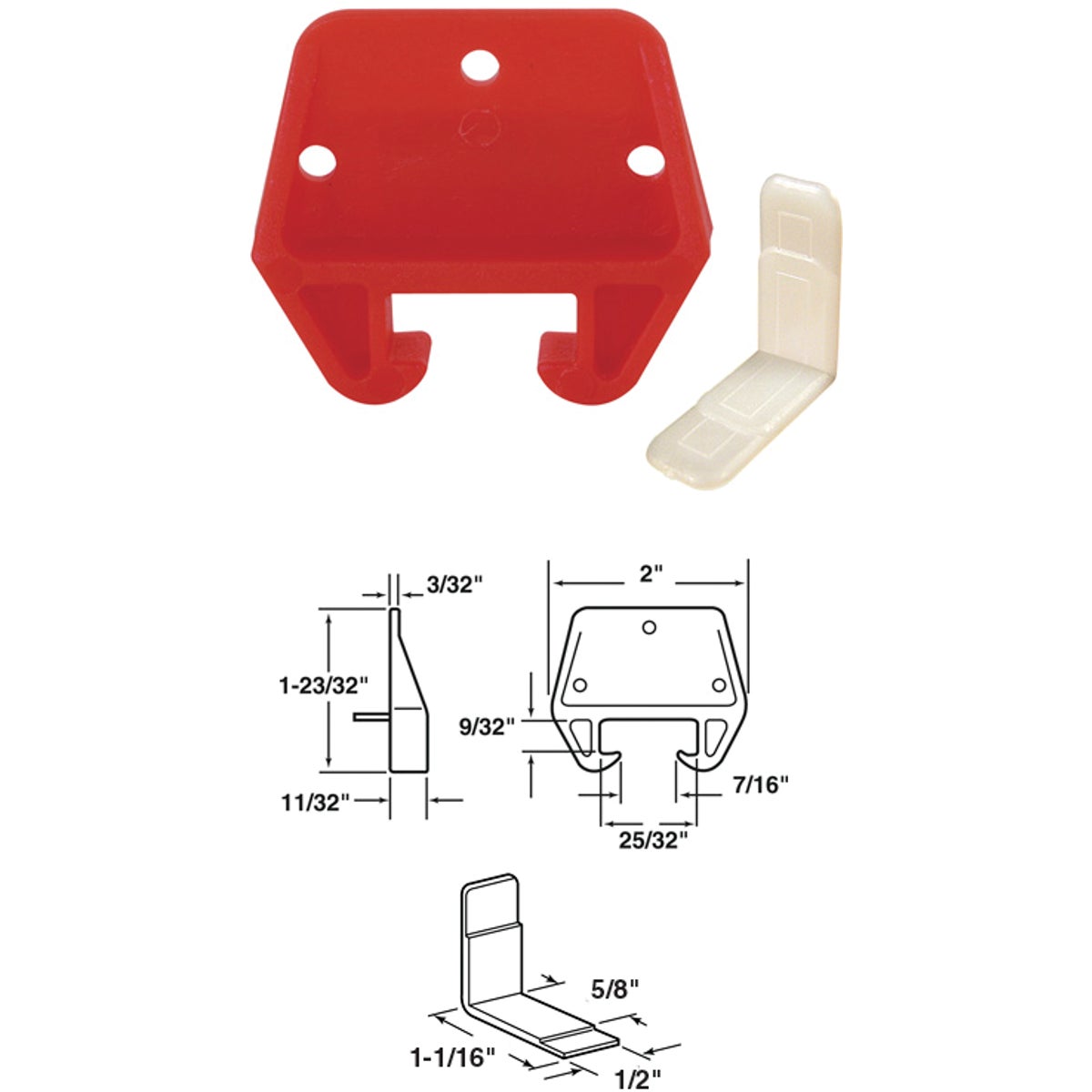 1-1/8" NYLON TRACK GUIDE - 221904 by Prime Line Products