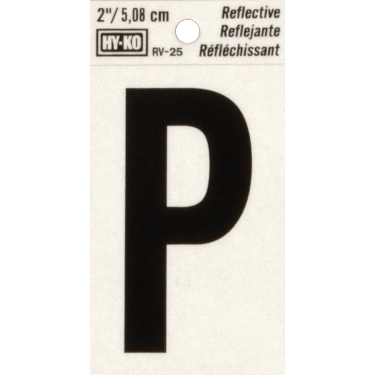 2" REFLECT LETTER P - RV-25/P by Hy Ko Prods Co