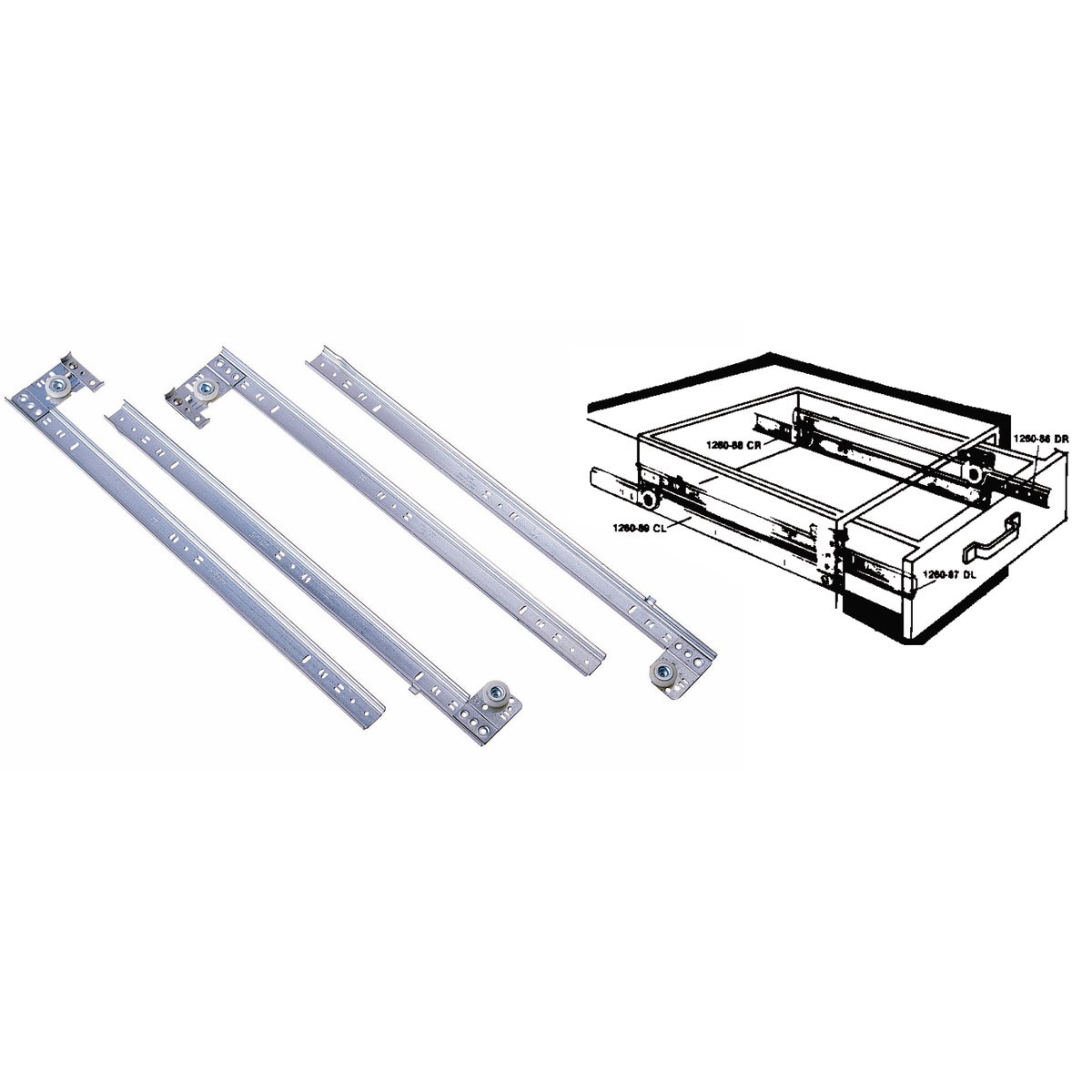 18" DRAWER SLIDE 2PK - 1260P-18 by Knape & Vogt Mfg Co