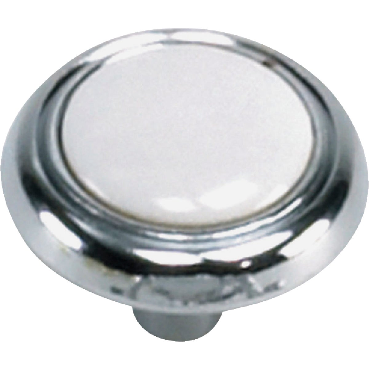 1/4 WHT &amp; CHROME KNOB - 15427 by Laurey Co