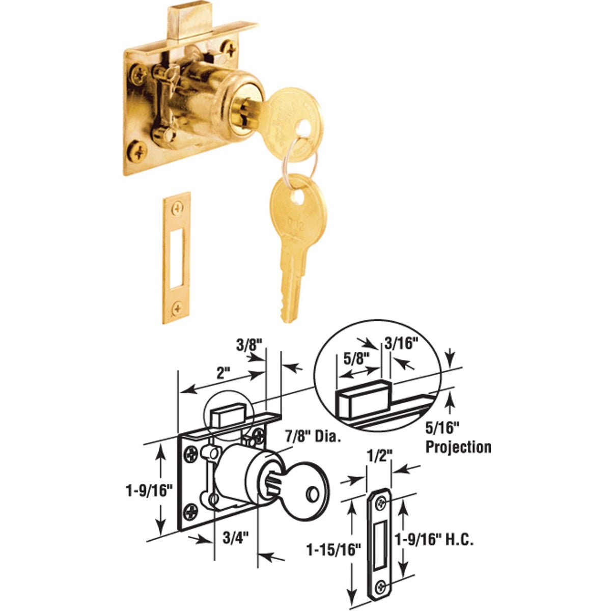 MORTISE DOOR CAM LOCK - U 10666 by Prime Line Products