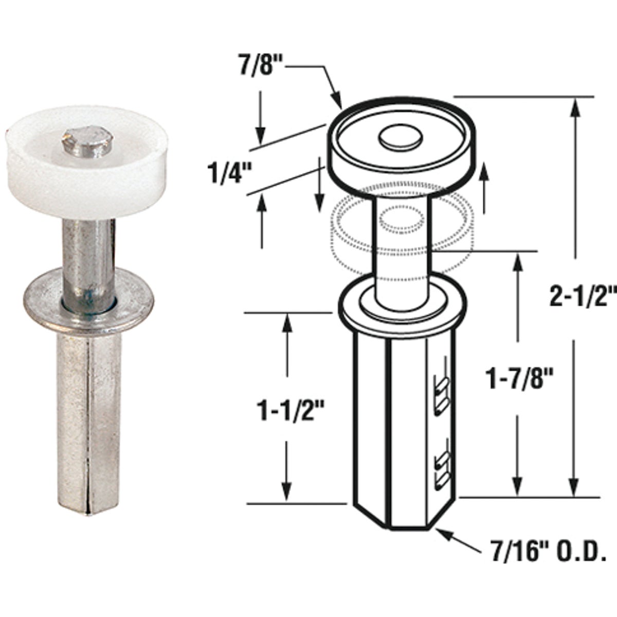 TOP PIVOT ROLLER - 16215 by Prime Line Products