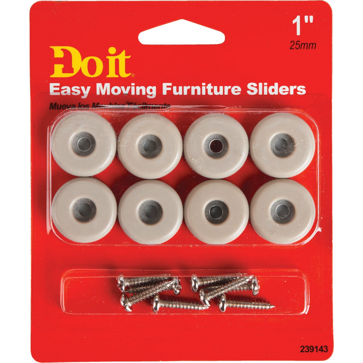 1" GLIDE W/SCRW &amp;ADHES - 239143 by Shepherd Hardware
